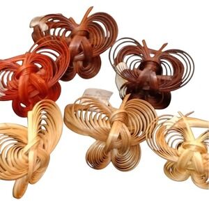 Wicker Butterfly Napkin Rings - set of 6 SKUH073‎